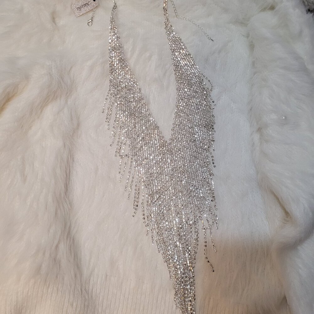 Glamorous Necklace. Statement. Sparkly!✨ Silver tone. Natasha. New. - Picture 8 of 16